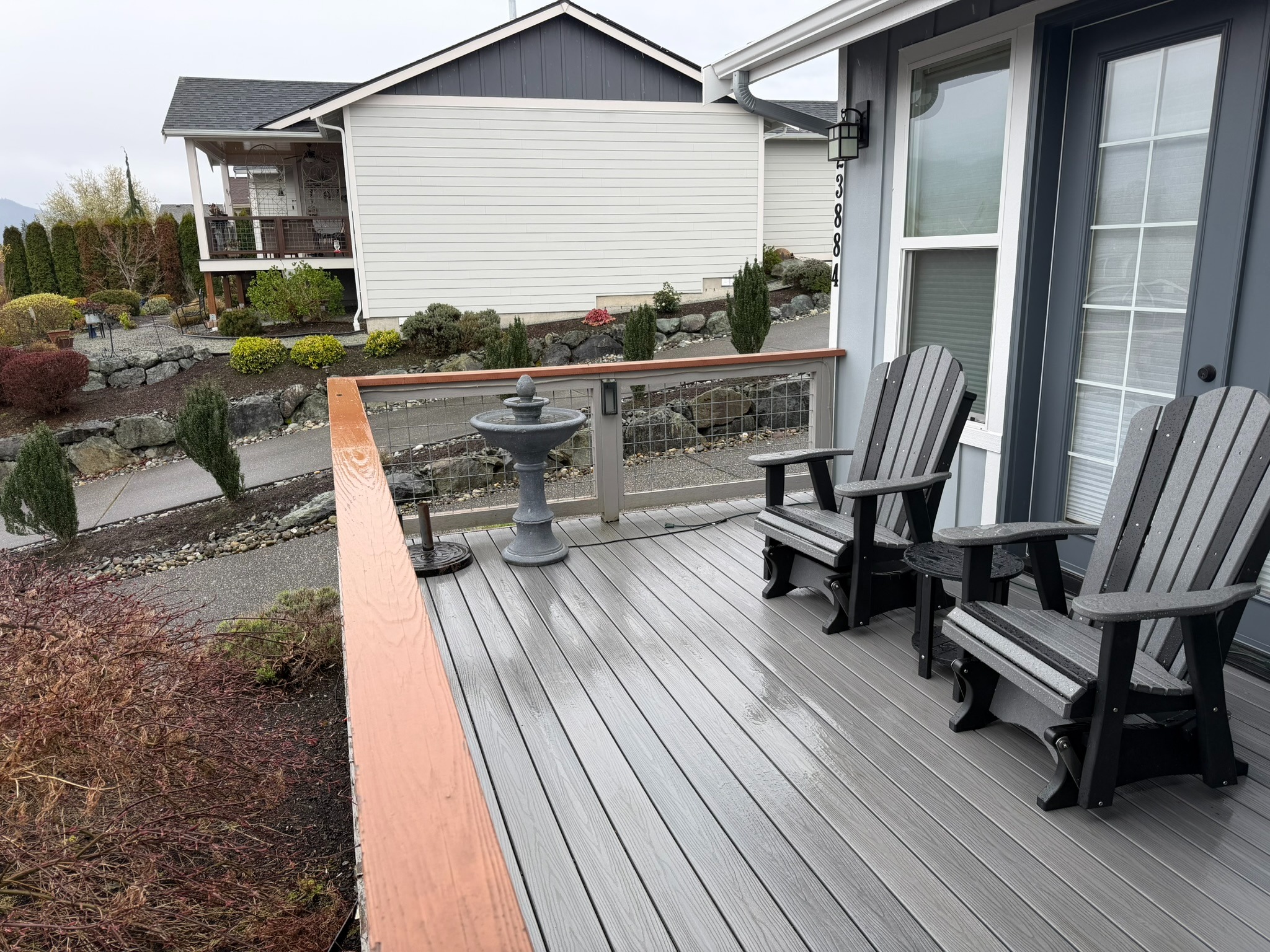 Composite decking and railing corner detail